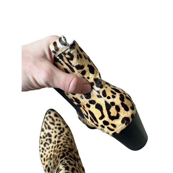 Steve Madden Patricia Leopard Print Cow Hair Ankle Boots size 8M - Picture 10 of 13